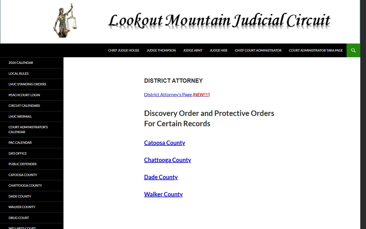 Chattooga County criminal court records District Attorney access