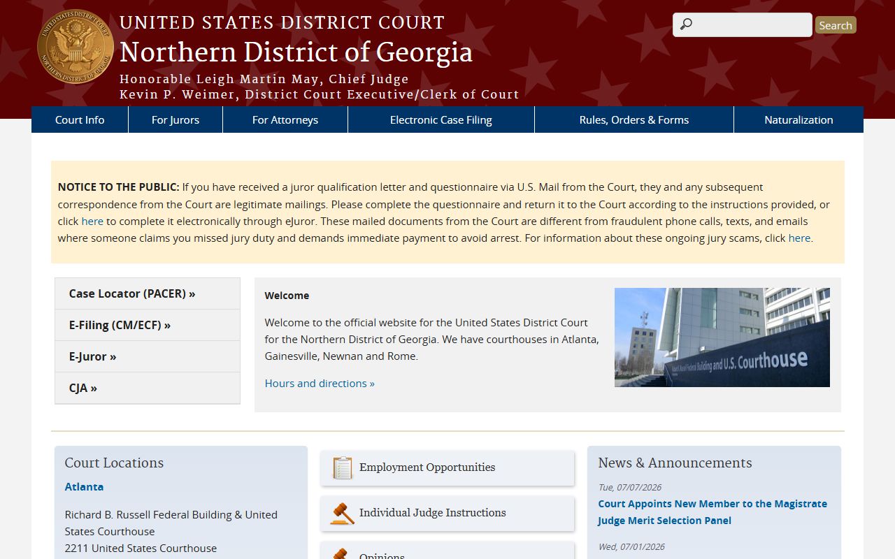 Chattooga County Superior Court records Northern District of Georgia