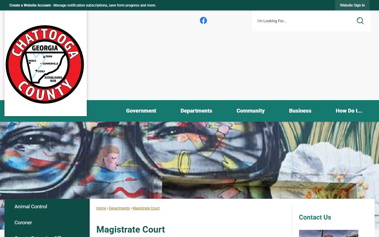 Chattooga County court records Magistrate Court page