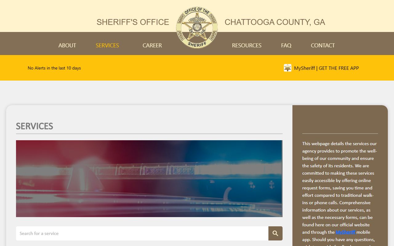 Chattooga County inmate search sheriff services