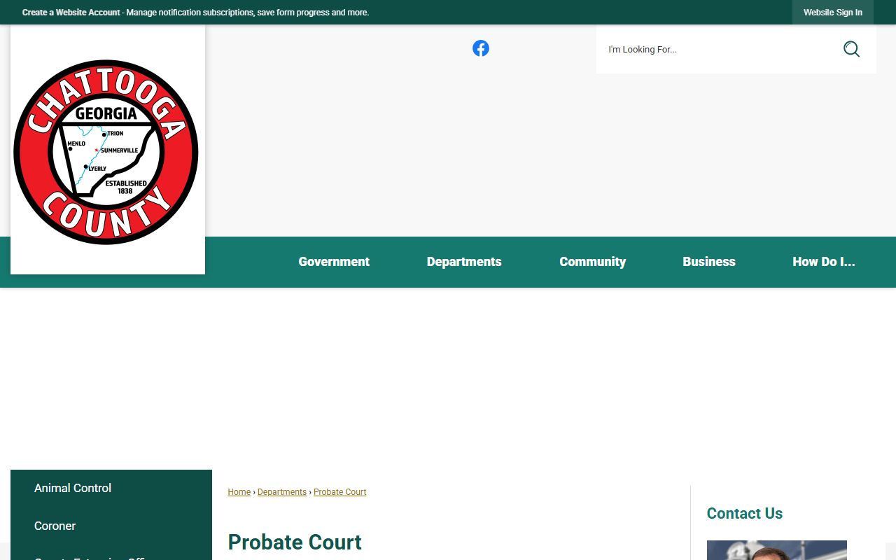 Chattooga County probate records Probate Court page